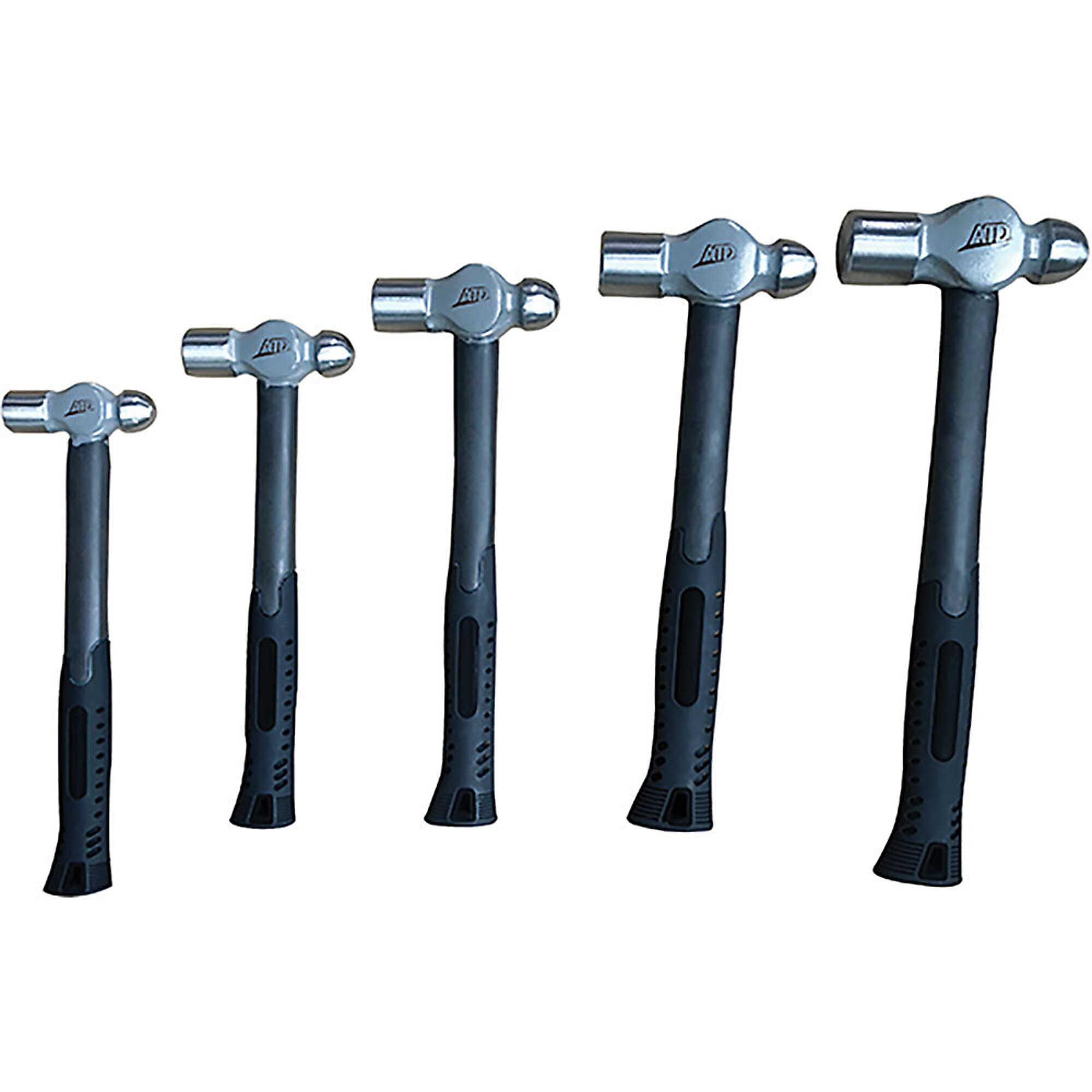 ATD Hammer Set Fiberglass Handles Ball Pein 5Pc, Model# 10327